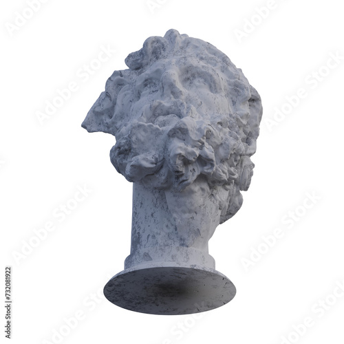 Head of a Giant statue, 3d renders, isolated, perfect for your design
