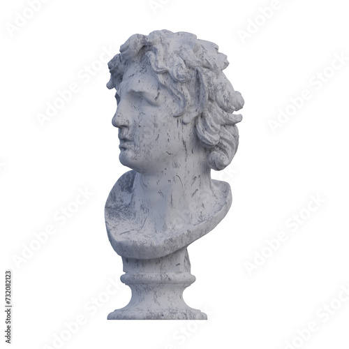 Sea Centaur Bust statue, 3d renders, isolated, perfect for your design