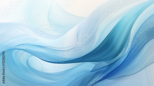 Blue abstract background with waves. Generative AI.