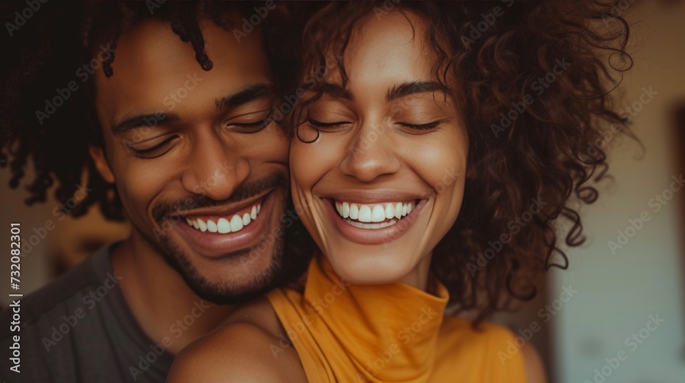 Tranquil scene capturing the sheer happiness and intimacy of a couple's laughter-filled kitchen time Tranquil scene capturing the sheer happiness and intimacy of a couple's laughter-filled kitchen time