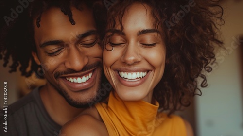 Tranquil scene capturing the sheer happiness and intimacy of a couple's laugh...