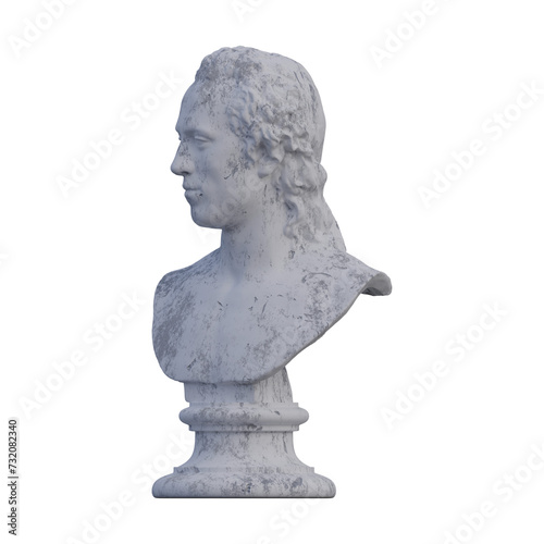 Nicolai Abraham Abildgaard statue, 3d renders, isolated, perfect for your design