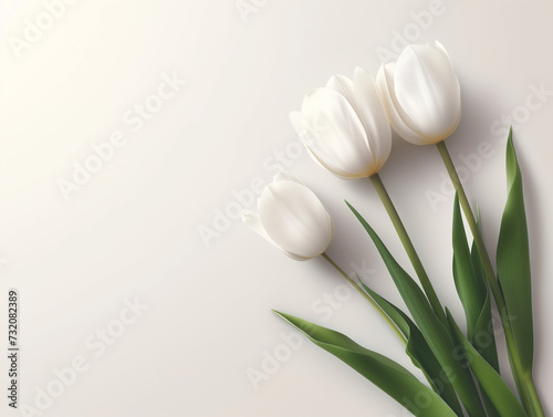 Fleurs sur fond blanc : vision minimaliste de tulipes