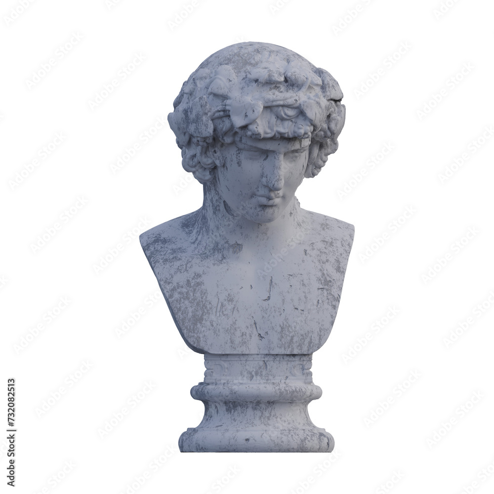 Antinous statue, 3d renders, isolated, perfect for your design Antinous statue, 3d renders, isolated, perfect for your design