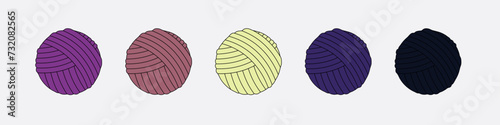 skeins of thread set.Sewing vector isolated line icon