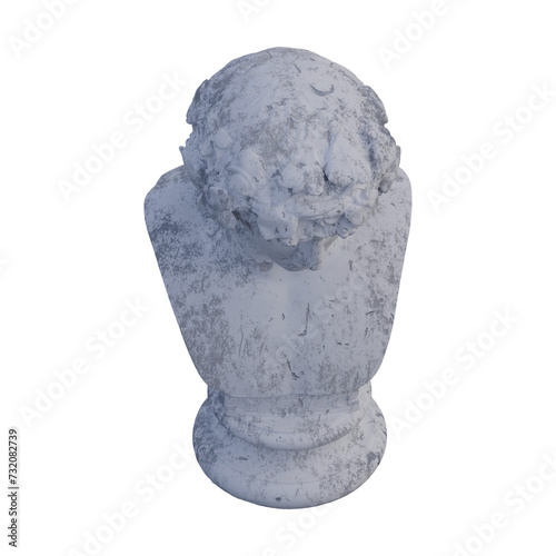 Antinous  statue, 3d renders, isolated, perfect for your design photo