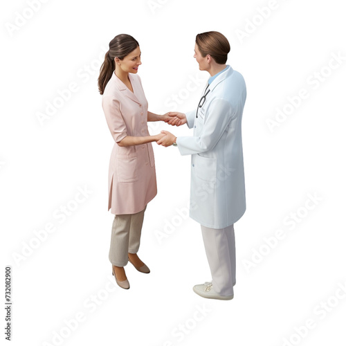 Businessman and Businesswoman Shaking Hands