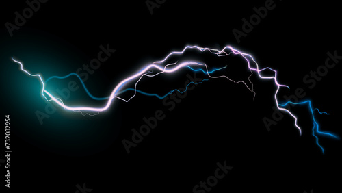 Lightning over a black background
