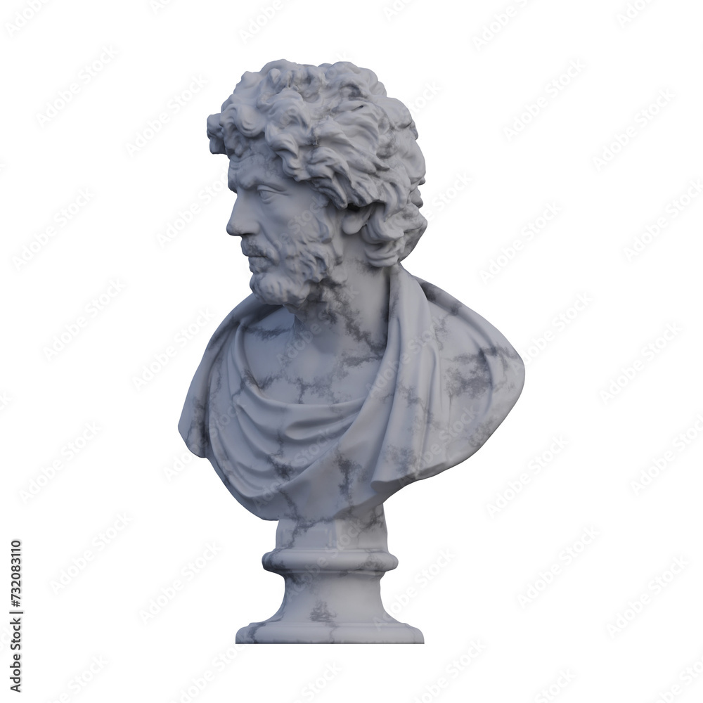 Philosopher statue, 3d renders, isolated, perfect for your design Philosopher statue, 3d renders, isolated, perfect for your design