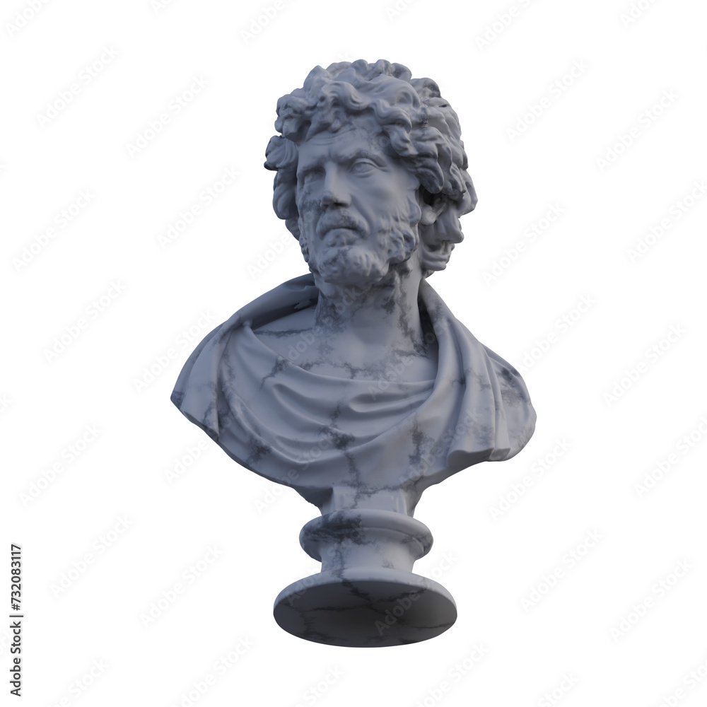 Philosopher statue, 3d renders, isolated, perfect for your design Philosopher statue, 3d renders, isolated, perfect for your design