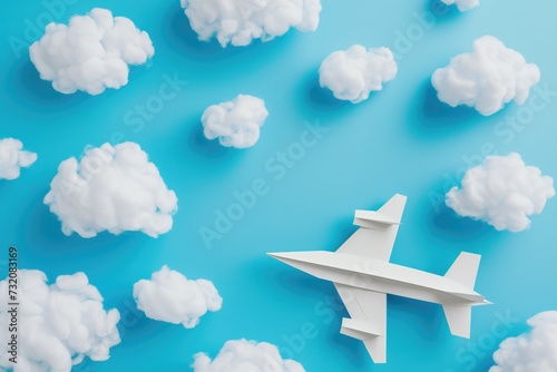 A paper air plane company with clouds