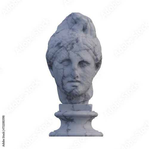 Apollo statue, 3d renders, isolated, perfect for your design