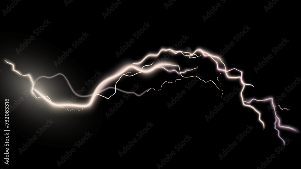 Lightning over a black background
