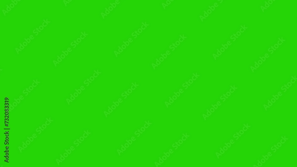 Animation electric blue color with motion blur on green screen background