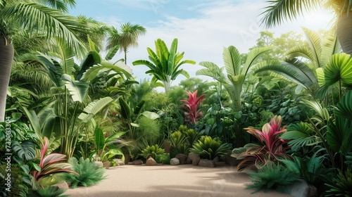 Beautiful jungle  hyper realistic natural