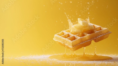 Clean and crisp image capturing the allure of golden Belgian waffles