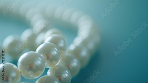 Clean composition featuring abstract pearl beads on a serene backdrop