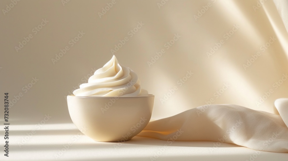 Minimalist composition accentuating the creamy texture and natural allure of yogurt - obrazy, fototapety, plakaty 