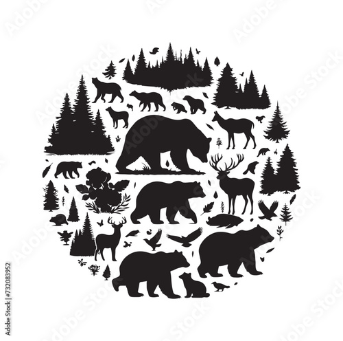GRIZZLY BEAR SILHOUETTE VECTOR