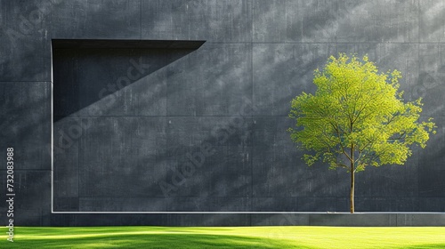 Minimalist photograph highlighting the geometric shapes and modern lines of a...