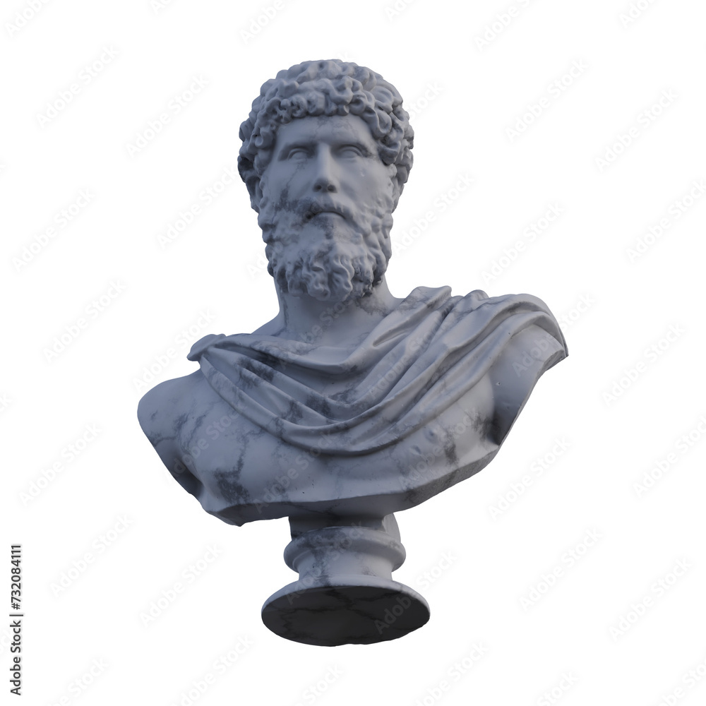 Fototapeta premium Lucius Auelius Verus statue, 3d renders, isolated, perfect for your design