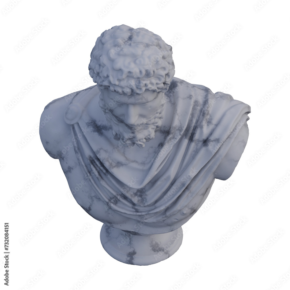 Obraz premium Lucius Auelius Verus statue, 3d renders, isolated, perfect for your design