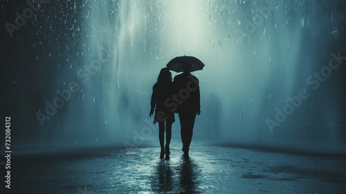 Minimalist capture portraying the deep connection between two lovers amidst a...