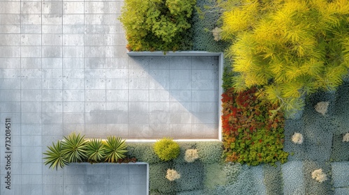Minimalist photograph highlighting the geometric shapes and modern lines of a...