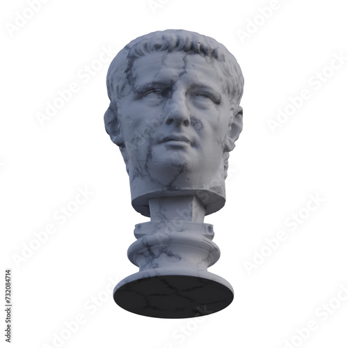 Claudius statue, 3d renders, isolated, perfect for your design