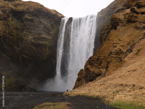 Skógafoss is a waterfall on the Skógá River in the south of Iceland