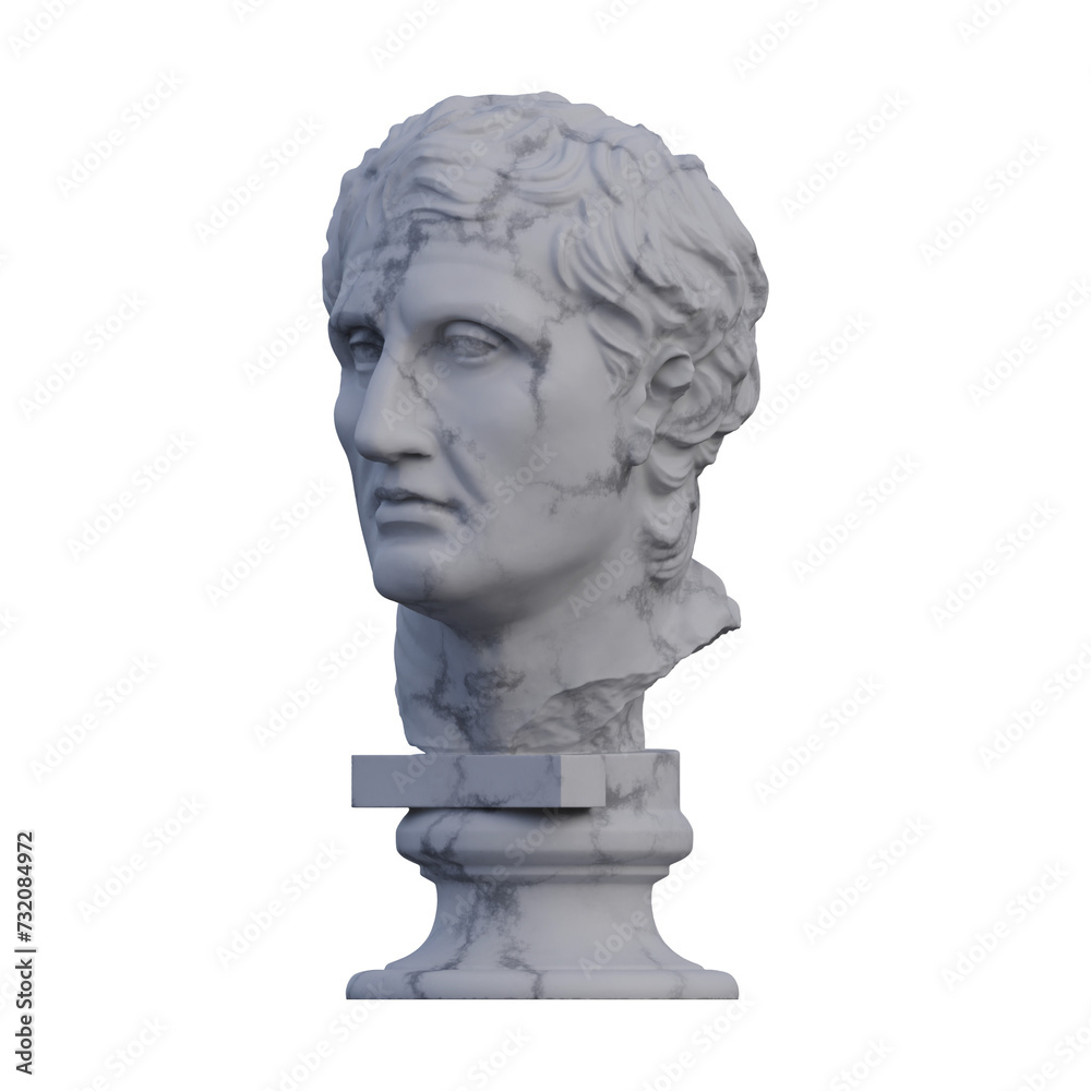 Obraz premium Menander statue, 3d renders, isolated, perfect for your design
