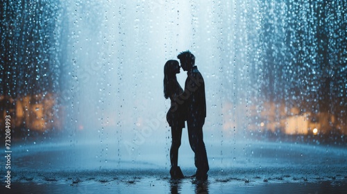 Minimalist capture portraying the deep connection between two lovers amidst a...