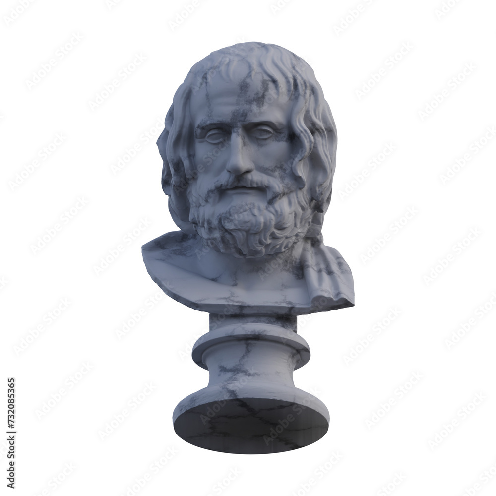 Euripedes statue, 3d renders, isolated, perfect for your design Euripedes statue, 3d renders, isolated, perfect for your design