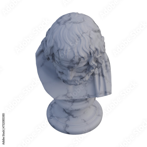 Euripedes  statue, 3d renders, isolated, perfect for your design photo