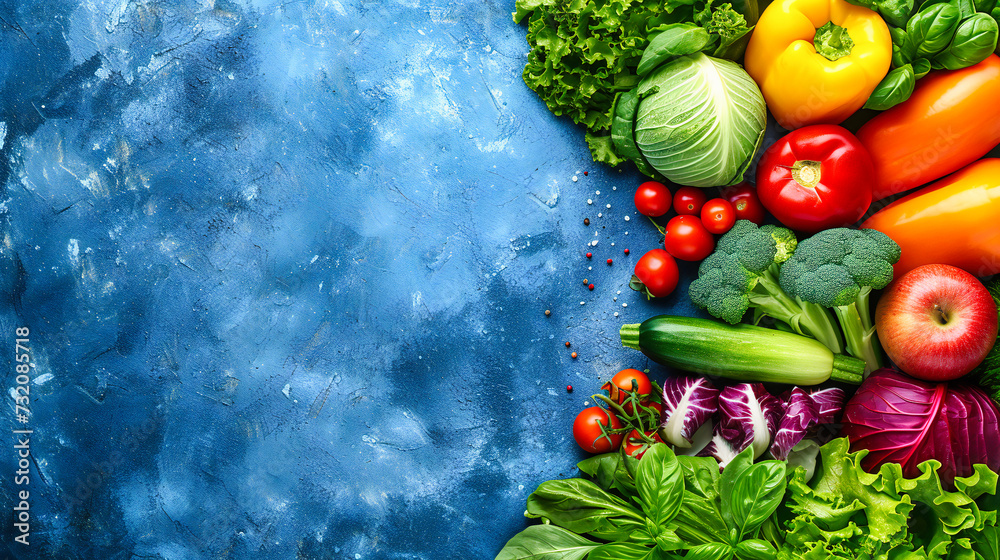 Variety of Fresh Organic Vegetables on Dark Wooden Background, Healthy Food Ingredients