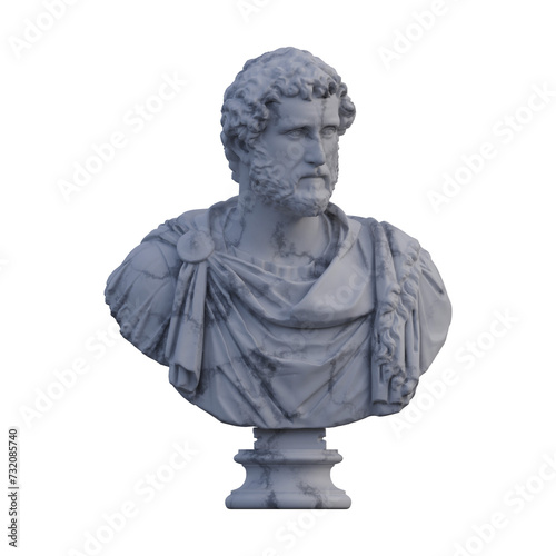Antoninus Pius statue, 3d renders, isolated, perfect for your design