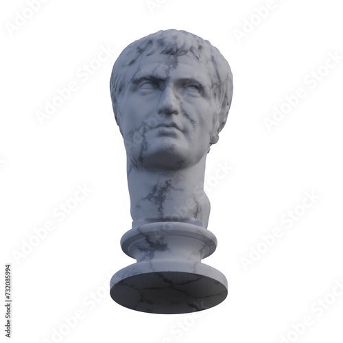 Julius Caesar statue, 3d renders, isolated, perfect for your design