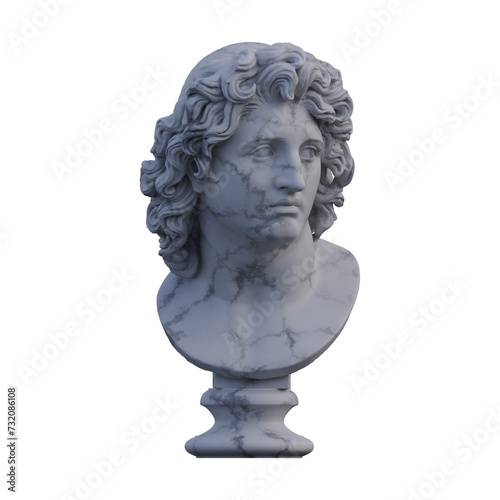 Helios statue, 3d renders, isolated, perfect for your design