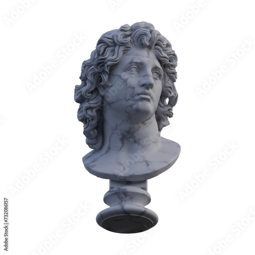 Helios  statue, 3d renders, isolated, perfect for your design