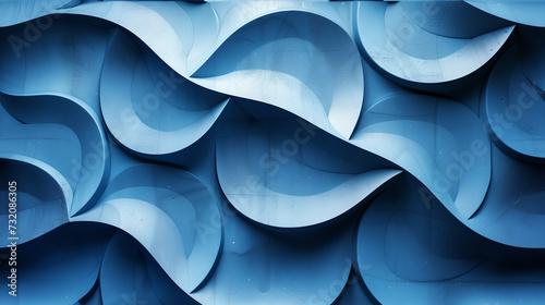Close Up of Blue Wall With Wavy Shapes