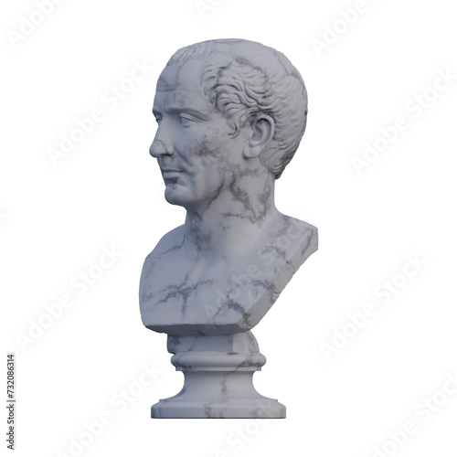 Farnese Caesar  statue, 3d renders, isolated, perfect for your design