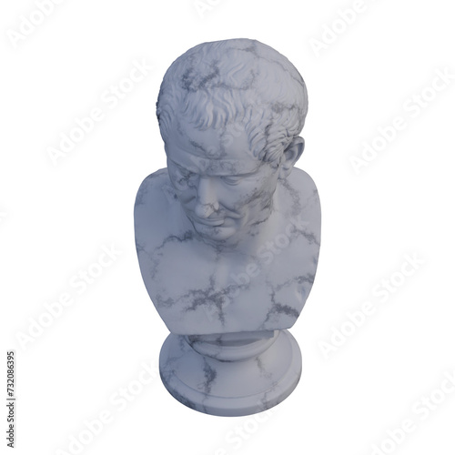 Farnese Caesar statue, 3d renders, isolated, perfect for your design