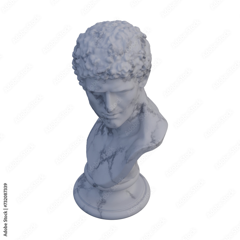 Head of a Man statue, 3d renders, isolated, perfect for your design Head of a Man statue, 3d renders, isolated, perfect for your design