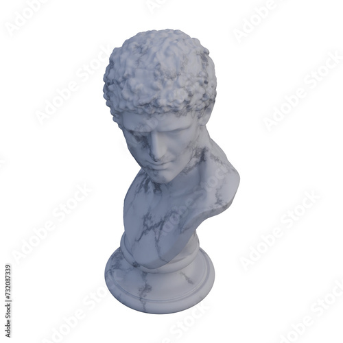 Head of a Man statue, 3d renders, isolated, perfect for your design