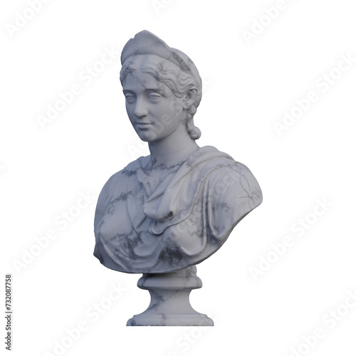 Julia Cornelia Paula  statue, 3d renders, isolated, perfect for your design