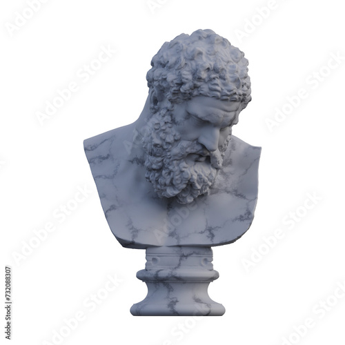 Farnese Hercules  statue, 3d renders, isolated, perfect for your design