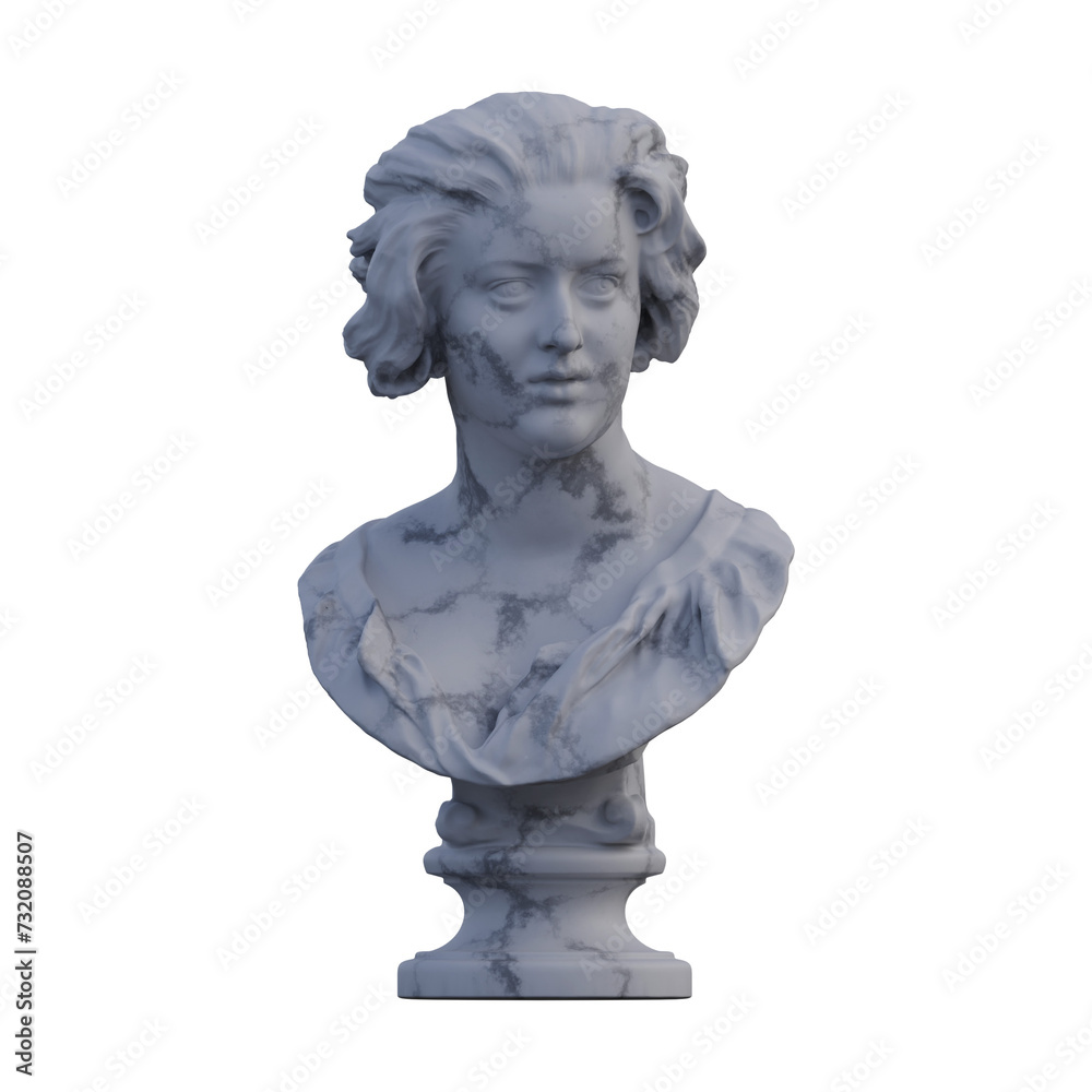 Costanza Bonarelli  statue, 3d renders, isolated, perfect for your design