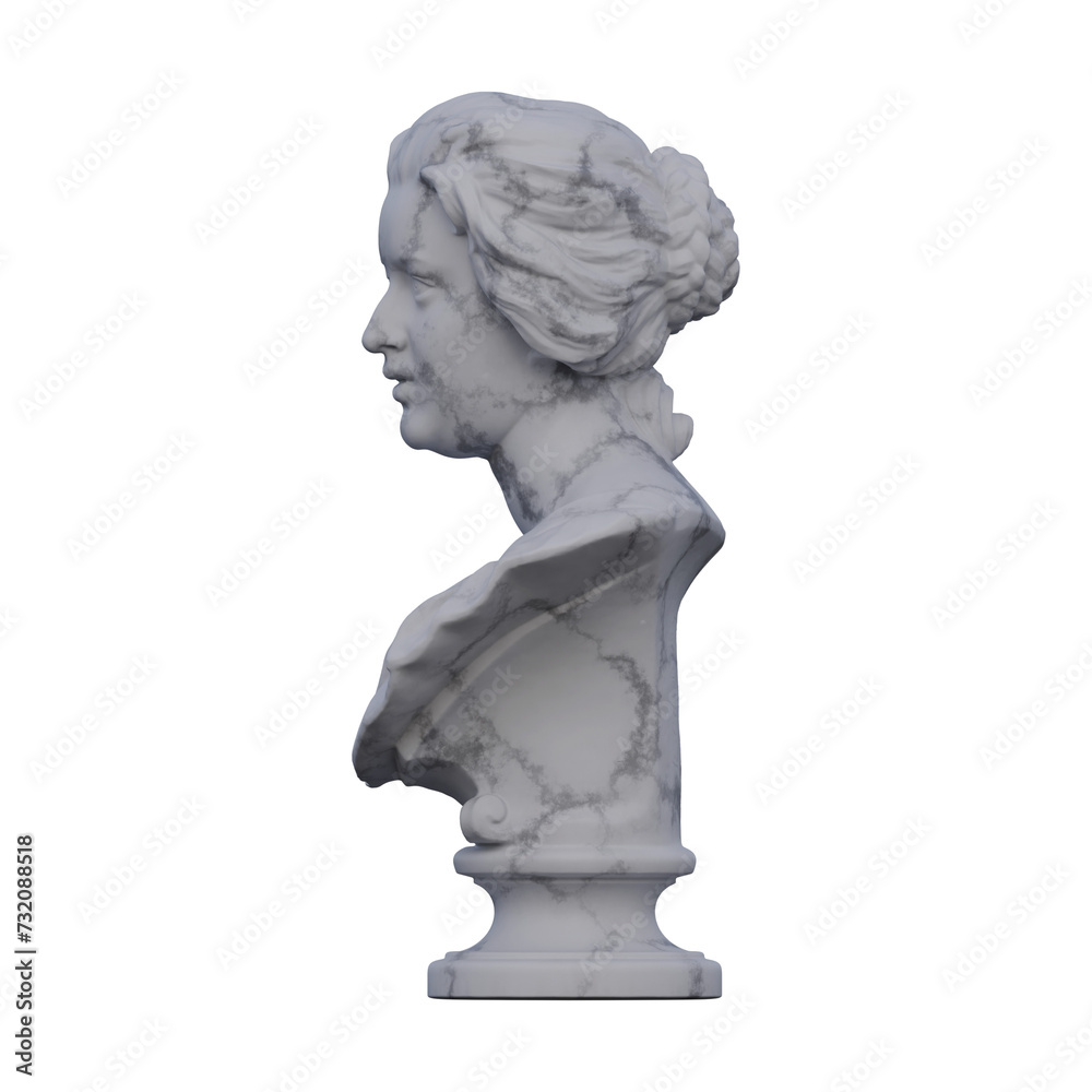 Fototapeta premium Costanza Bonarelli statue, 3d renders, isolated, perfect for your design