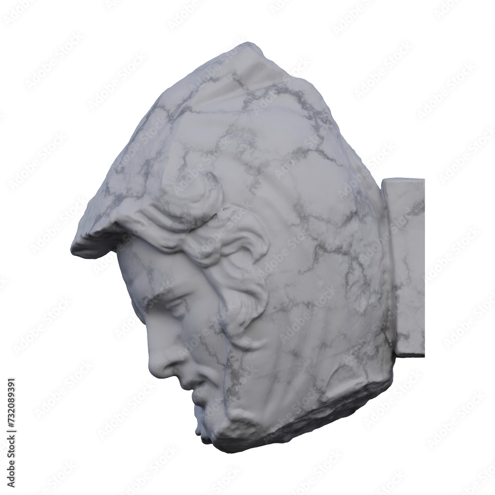 Dying Persian statue, 3d renders, isolated, perfect for your design Dying Persian statue, 3d renders, isolated, perfect for your design