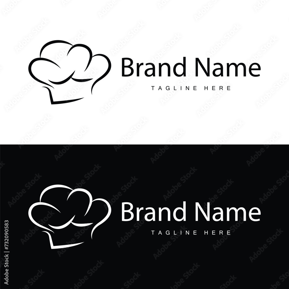 Simple Chef Hat Logo Design, Template Silhouette Vector Illustration Simple Chef Hat Logo Design, Template Silhouette Vector Illustration
